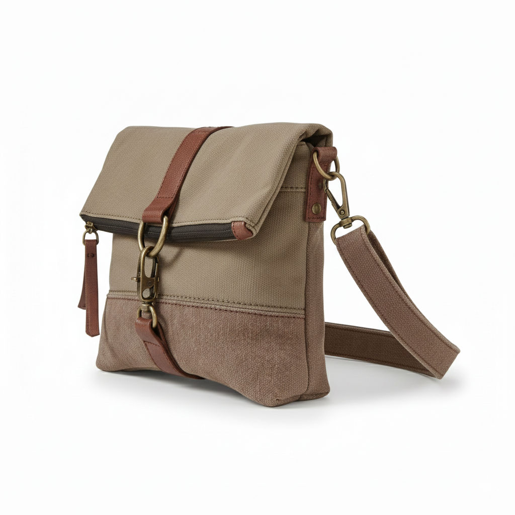 Upcycled Canvas Crossbody Bag for All 085